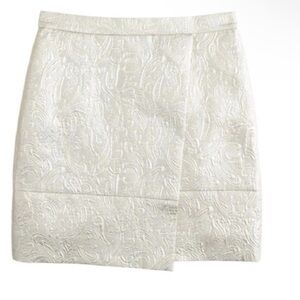 J Crew Origami Metallic Matelasse Wrap Skirt NWT 4